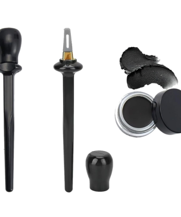 1 Set Silicone Eyeliner Brush Eyeliner Guide Tools Waterproof Eyeliner Kit Reusable Eyeline with Black Eyeliner Cream Easy No-Skip Eyeliner Gel(Black)