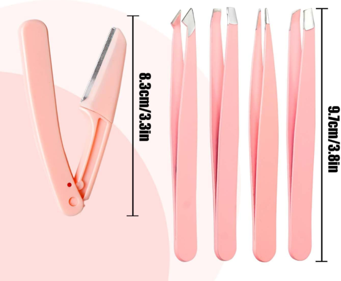 Tweezers Set [9+1 PCS] - Professional Stainless Steel Tweezers for Eyebrows – High-Precision Beauty Tools for Eyebrows, Facial Hair, Splinter & Ingrown Hair Removal - Image 2