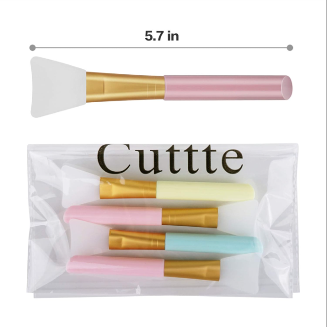 Cuttte 4pcs Silicone Face Mask Applicators, Flexible Facial Mud Masks Applicator, Hairless Moisturizers Tools, Soft Facial Brushes for Mud, Clay, Charcoal - Image 7