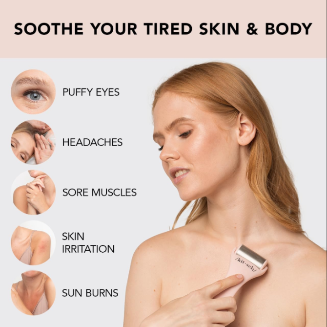 Kitsch Ice Roller for Face - Stainless Steel Ice Face Rollers for Women - Soothes Facial Puffiness, Sore Muscles, and Headaches | Self Care Gifts for Women - Terracotta - Image 6