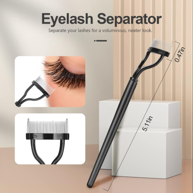 Eyebrow Brush Eyelash Separator Brow Comb & Lash Spoolie Professional Eye Makeup Tools (3 Pieces Set) - Image 3