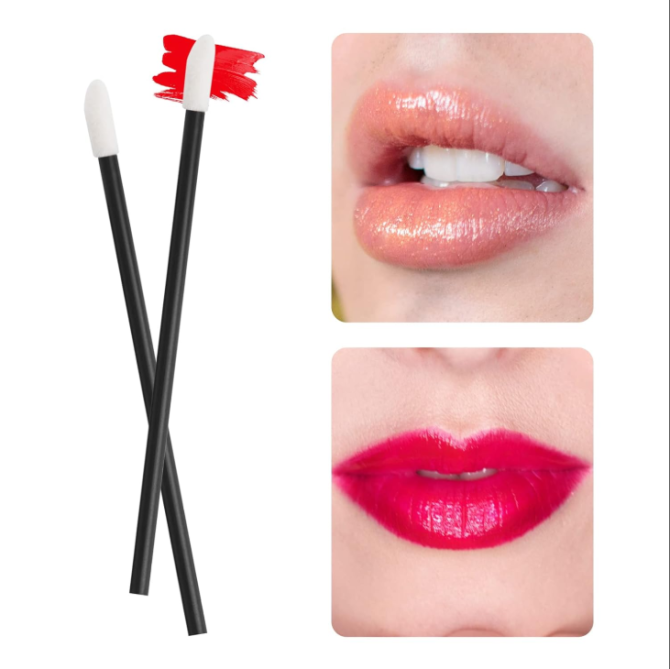500PCS Lip Wands Applicators Disposable - Vaincre Lip Brush, Lipstick Lint Free Brush Makeup Gloss Wands, Makeup Applicator Beauty Tool Kits Black - Image 6