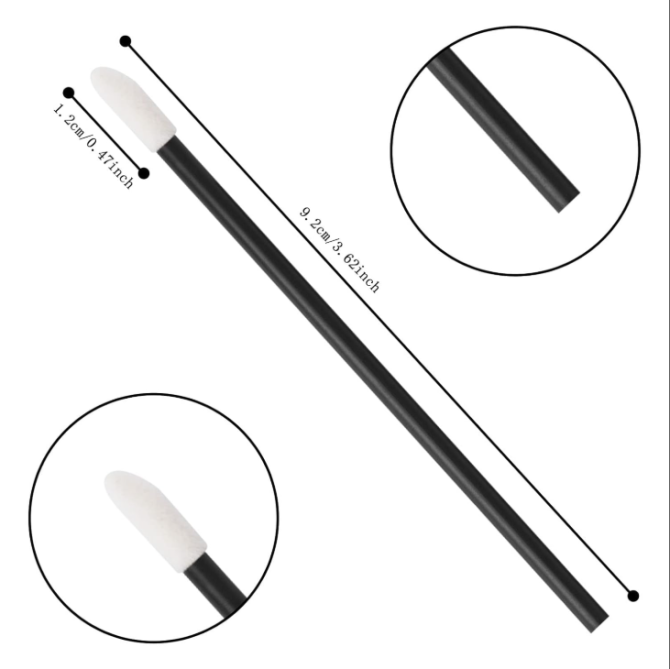 500PCS Lip Wands Applicators Disposable - Vaincre Lip Brush, Lipstick Lint Free Brush Makeup Gloss Wands, Makeup Applicator Beauty Tool Kits Black - Image 2