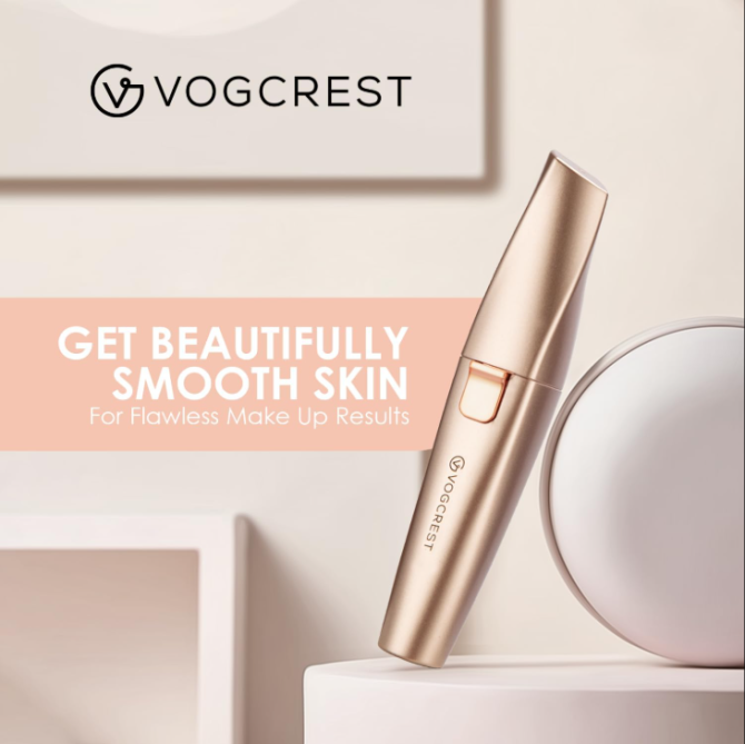 Eyebrow & Facial Trimmer: 2 in1 Rechargeable Facial Hair Removal & Eyebrow Shaver - Body Razor with Built-in LED Light (Rose Gold) - Image 7