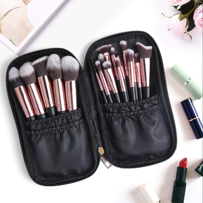 Makeup Brushes, 18 Pcs Professional Premium Synthetic Makeup Brush Set with Case, Foundation Kabuki Eye Travel Make up Brushes sets (Black Gold) - Image 7