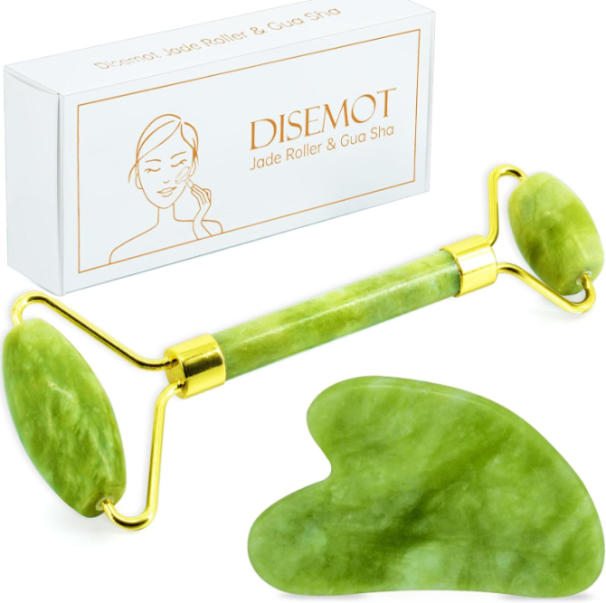 Jade Roller & Gua Sha Facial Tools, Natural Anti-Aging Jade Beauty Skin-Care Tool Face Roller to Rejuvenate Facial Skin Cooling, Slimming & Firming, Great as Stocking Stuffers - Image 8