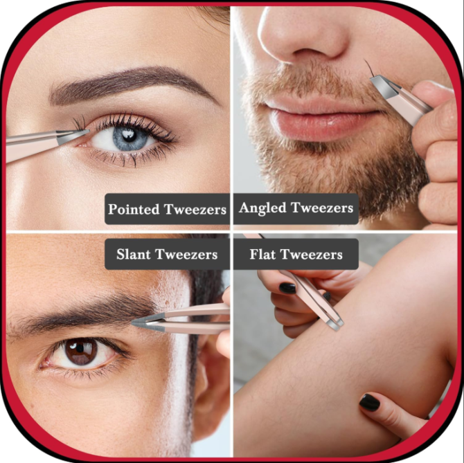 TsMADDTs Tweezers for Women Facial Hair, 8 in 1 Eyebrow Kit with Tweezers, Eyebrow Trimmer Scissors, Razor, Brush with Travel Bag, Hair Plucking Daily Beauty Tools - Image 6