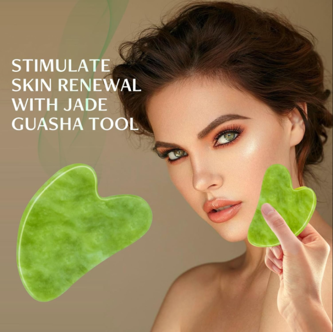 Jade Roller & Gua Sha Facial Tools, Natural Anti-Aging Jade Beauty Skin-Care Tool Face Roller to Rejuvenate Facial Skin Cooling, Slimming & Firming, Great as Stocking Stuffers - Image 5