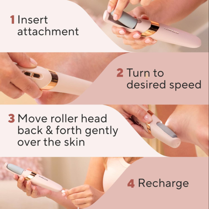 Finishing Touch Flawless Pedi Electronic Tool File and Callus Remover, Pedicure-New Version (Amazon Exclusive) - Image 8