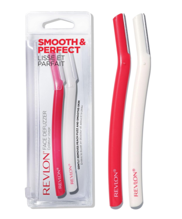 Revlon Face Defuzzers, High Precision Hair Removal and Dermaplaning Blade, Smooth Skin, Made with Stainless Steel, 2 Count