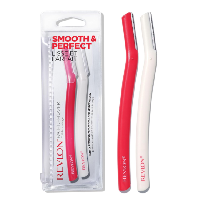 Revlon Face Defuzzers, High Precision Hair Removal and Dermaplaning Blade, Smooth Skin, Made with Stainless Steel, 2 Count