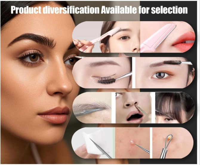 Tweezers Set [9+1 PCS] - Professional Stainless Steel Tweezers for Eyebrows – High-Precision Beauty Tools for Eyebrows, Facial Hair, Splinter & Ingrown Hair Removal - Image 4