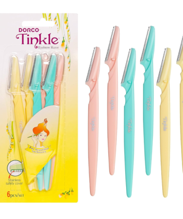 Tinkle Dermaplaning Tool 6 razors | Dermaplane, Eyebrow Razor, Facial Razor, Face Razor Peach Fuzz Remover, Exfoliating Face Stainless Steel Safety Cover, Mother's Day Gifts, Teacher's Appreciation