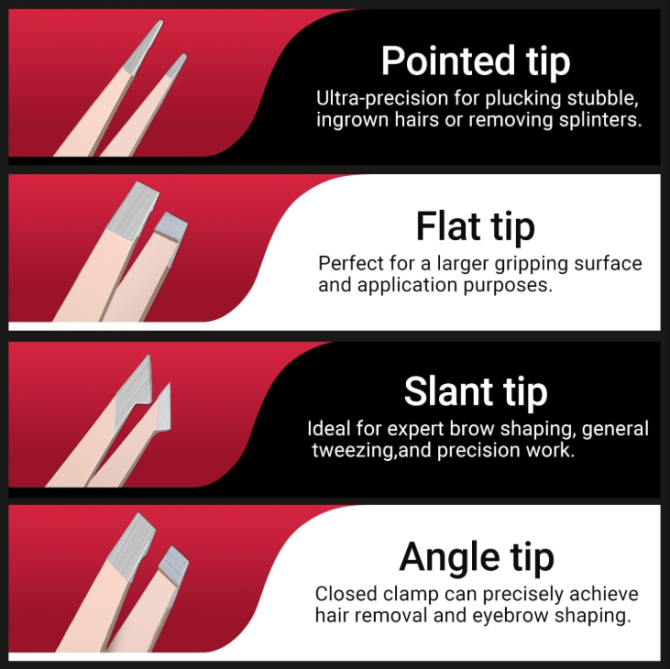 TsMADDTs Tweezers for Women Facial Hair, 8 in 1 Eyebrow Kit with Tweezers, Eyebrow Trimmer Scissors, Razor, Brush with Travel Bag, Hair Plucking Daily Beauty Tools - Image 3