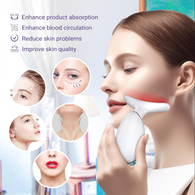 Neck Face Massager, Face Sculpting Tool, 3 Modes and Vibration for Facial Massager for Double - Chin Wrinkle,Daily Home Use - Image 4