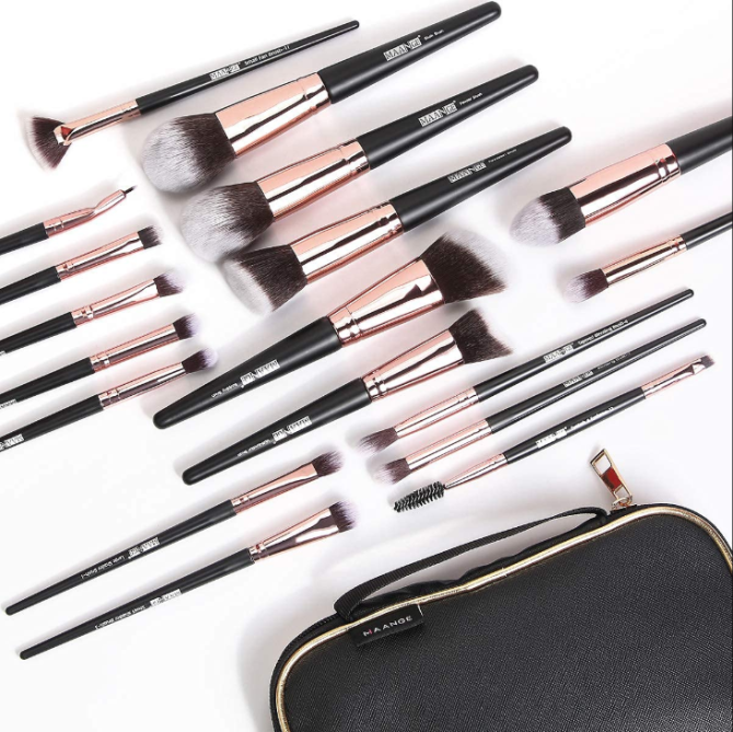 Makeup Brushes, 18 Pcs Professional Premium Synthetic Makeup Brush Set with Case, Foundation Kabuki Eye Travel Make up Brushes sets (Black Gold) - Image 8