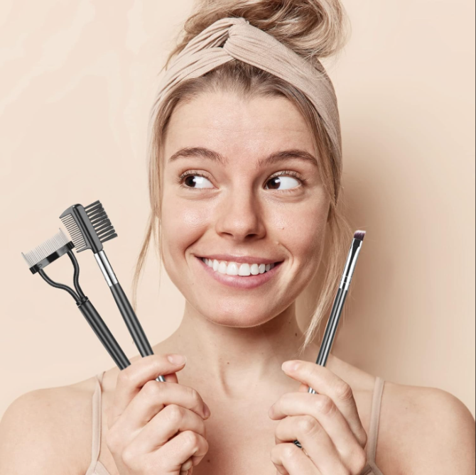 Eyebrow Brush Eyelash Separator Brow Comb & Lash Spoolie Professional Eye Makeup Tools (3 Pieces Set) - Image 7