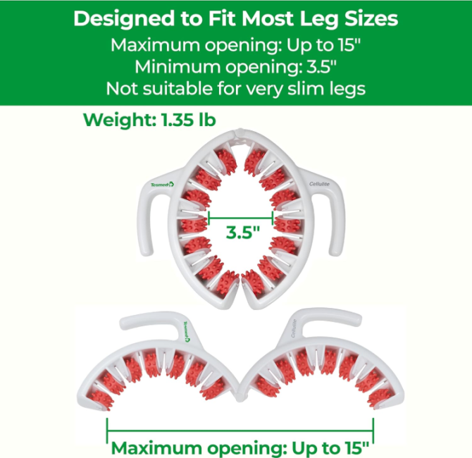 TESMED Cellulite Manual Massager : Made in Italy, Patented with Converging & Diverging Roller Technology. Anti Cellulite Roller for Thighs and Buttocks - Image 5
