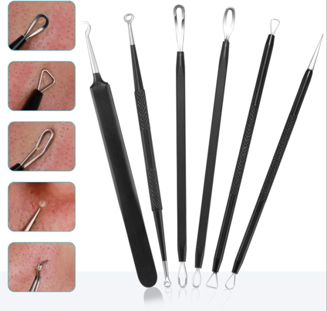 Blackhead Remover Pimple Popper Tool Kit - (6 Piece Kit) - Professional Stainless Pimples Comedone Extractor Removal Tool - Image 2