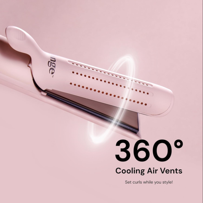L'ANGE HAIR Le Duo Grande 360° Airflow Styler | 2-in-1 Curling Wand & Titanium Flat Iron Professional Hair Straightener and Curler with Cooling Air Vents to Lock in Style | Adjustable Temp (Blush) - Image 7