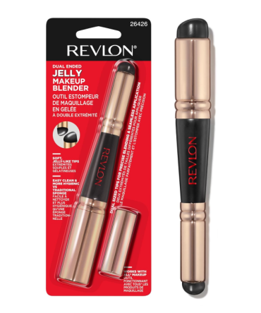 Revlon Dual Ended Jelly Makeup Blender Tool, Silicone Applicator for Blush, Bronzer, Concealer, Contour, Eyes, and Lips, 1 Count