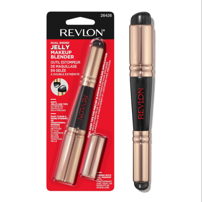 Revlon Dual Ended Jelly Makeup Blender Tool, Silicone Applicator for Blush, Bronzer, Concealer, Contour, Eyes, and Lips, 1 Count