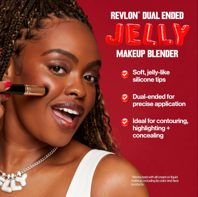 Revlon Dual Ended Jelly Makeup Blender Tool, Silicone Applicator for Blush, Bronzer, Concealer, Contour, Eyes, and Lips, 1 Count - Image 3