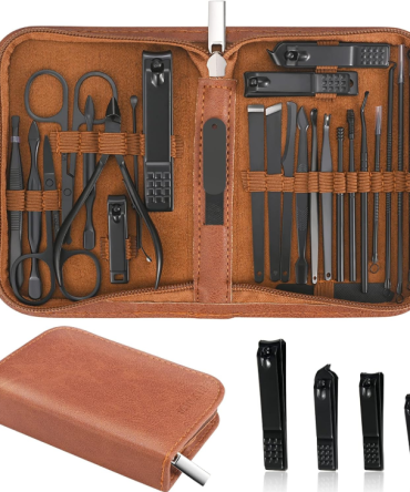 Manicure Set Professional Nail Clipper Kit-26 Pieces Stainless Steel Manicure Kit,nail Care Tools with Luxurious Travel Case