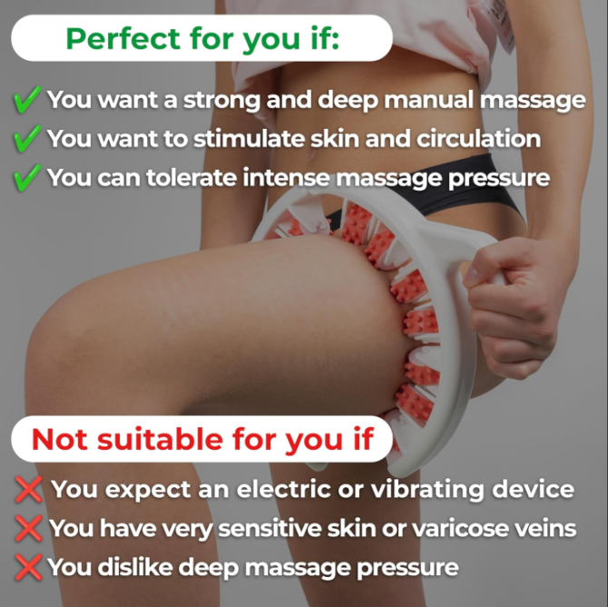 TESMED Cellulite Manual Massager : Made in Italy, Patented with Converging & Diverging Roller Technology. Anti Cellulite Roller for Thighs and Buttocks - Image 8