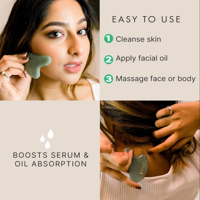 Beauty by Earth Jade Gua Sha - Smoothes Fine Lines & Wrinkles, Face Sculpting Tool for Face Massage, Jaw Massager, Facial Massage Tools, Small Gifts for for Women and Teenage Girls - Image 5
