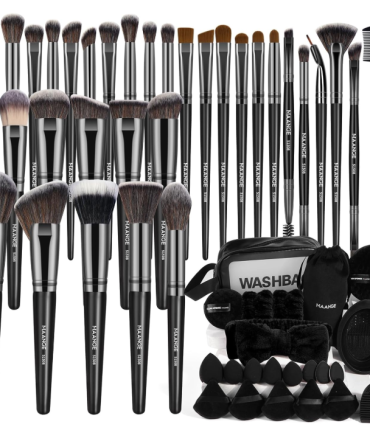 MAANGE Makeup Brushes 54 Pcs Makeup Tool Set, Multi-functional Makeup Kit Premium Synthetic Brush Make up Brushes Set for Women Girl (Black, 54 Pcs)