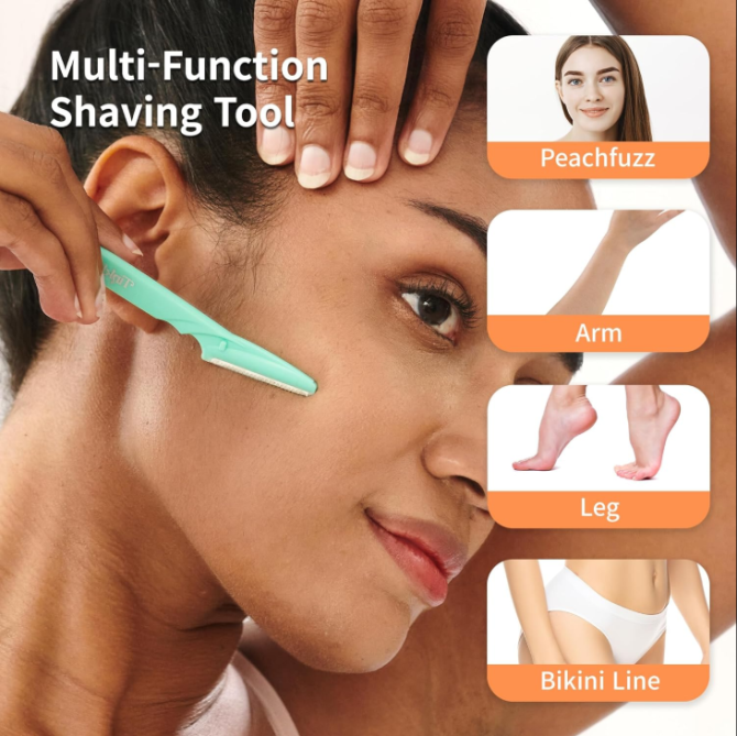 Tinkle Dermaplaning Tool 6 razors | Dermaplane, Eyebrow Razor, Facial Razor, Face Razor Peach Fuzz Remover, Exfoliating Face Stainless Steel Safety Cover, Mother's Day Gifts, Teacher's Appreciation - Image 5