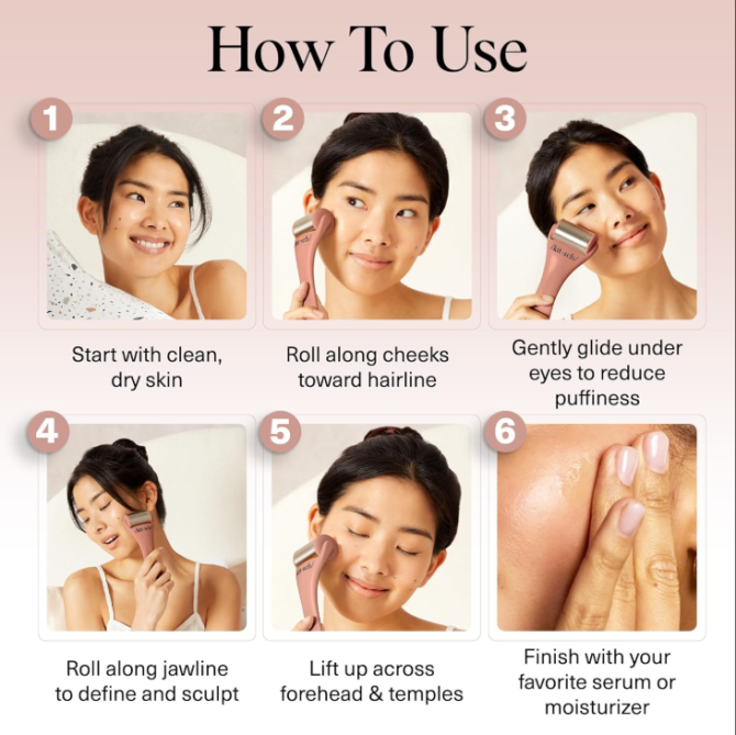 Kitsch Ice Roller for Face - Stainless Steel Ice Face Rollers for Women - Soothes Facial Puffiness, Sore Muscles, and Headaches | Self Care Gifts for Women - Terracotta - Image 3